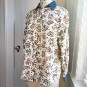 Vintage 90s Gitano Floral Denim Shirt